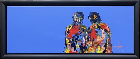 Elegant unika maleri af multikunstneren Henrik Busk Andersen, monteret i 
svæveramme fra Bogø Design.