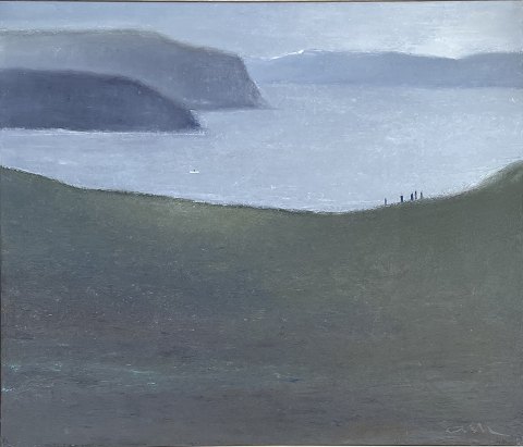 "Grey Light, Tronhjem Norway" The painting is mounted in a new natural frame and has just been cleaned by a conservator.