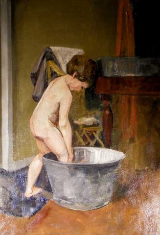 "En modig dame" Maleriet er udstillet på Charlottenborg.