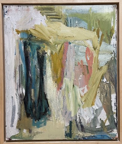 "Notre Dame des Fleurs" – oil painting on canvas,.´´´´´´´´´´´´´´´´ Mounted in a solid oak floating frame.