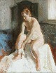 "The model rests" Oil on canvas, the painting is relined with new canvas.
