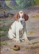 "A pointer puppy" Oil painting on canvas.
