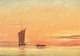"Evening mood at sea" Oil painting on plate.