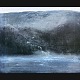 "Blue evening, Norway" Oil painting on canvas. mounted in a gilded frame.